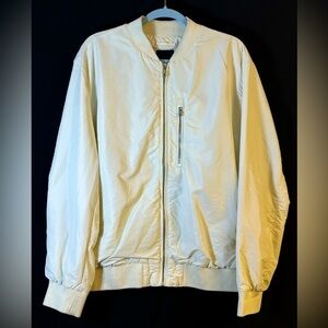 H&M White XL Bomber Jacket Zip